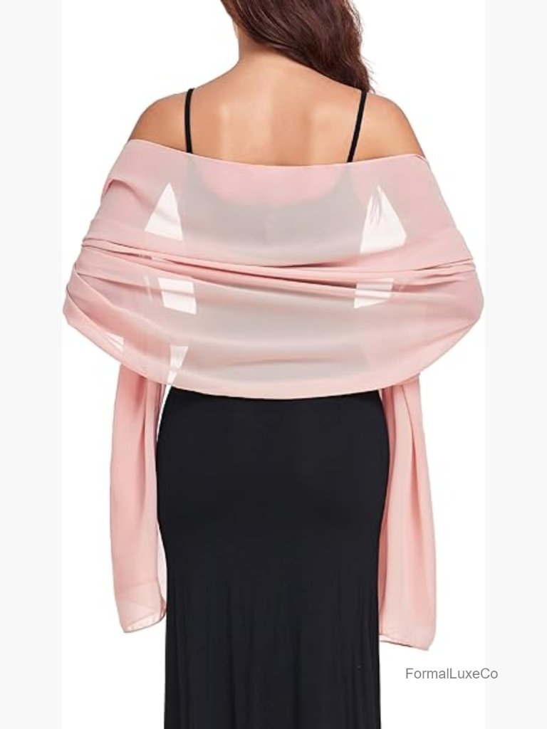 Chiffon Shawl Wrap - Lightweight Pashmina Scarf For Weddings & Evening Parties